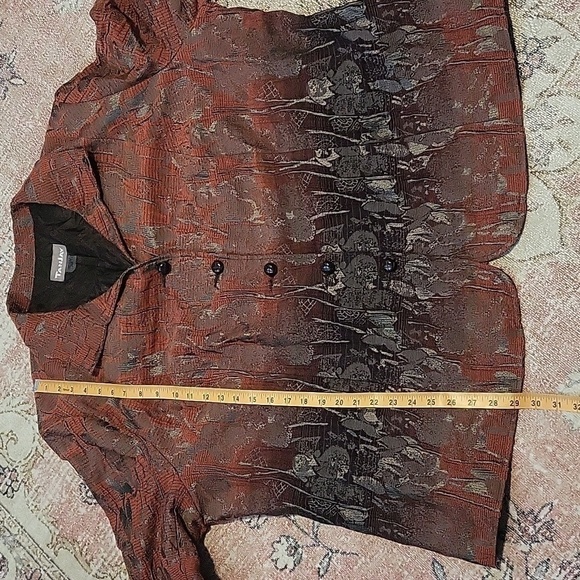 TanJay Vintage Brown and Rust Bohemian Button Front Blazer Size 24W - Picture 11 of 13